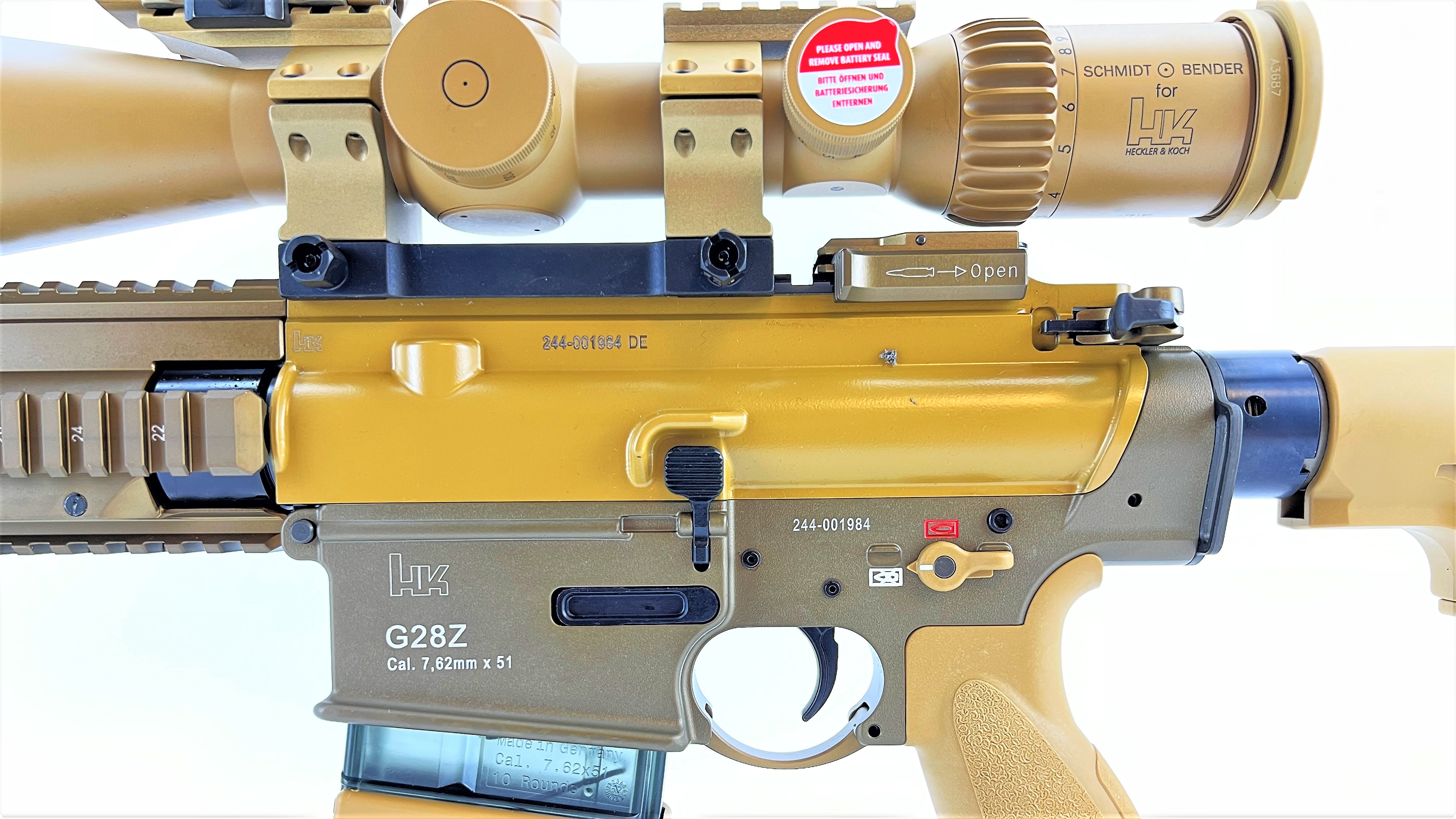 Heckler & Koch G28 Z mit Zieleinheit, Zweibein, Sturmgriff und Schutzleisten