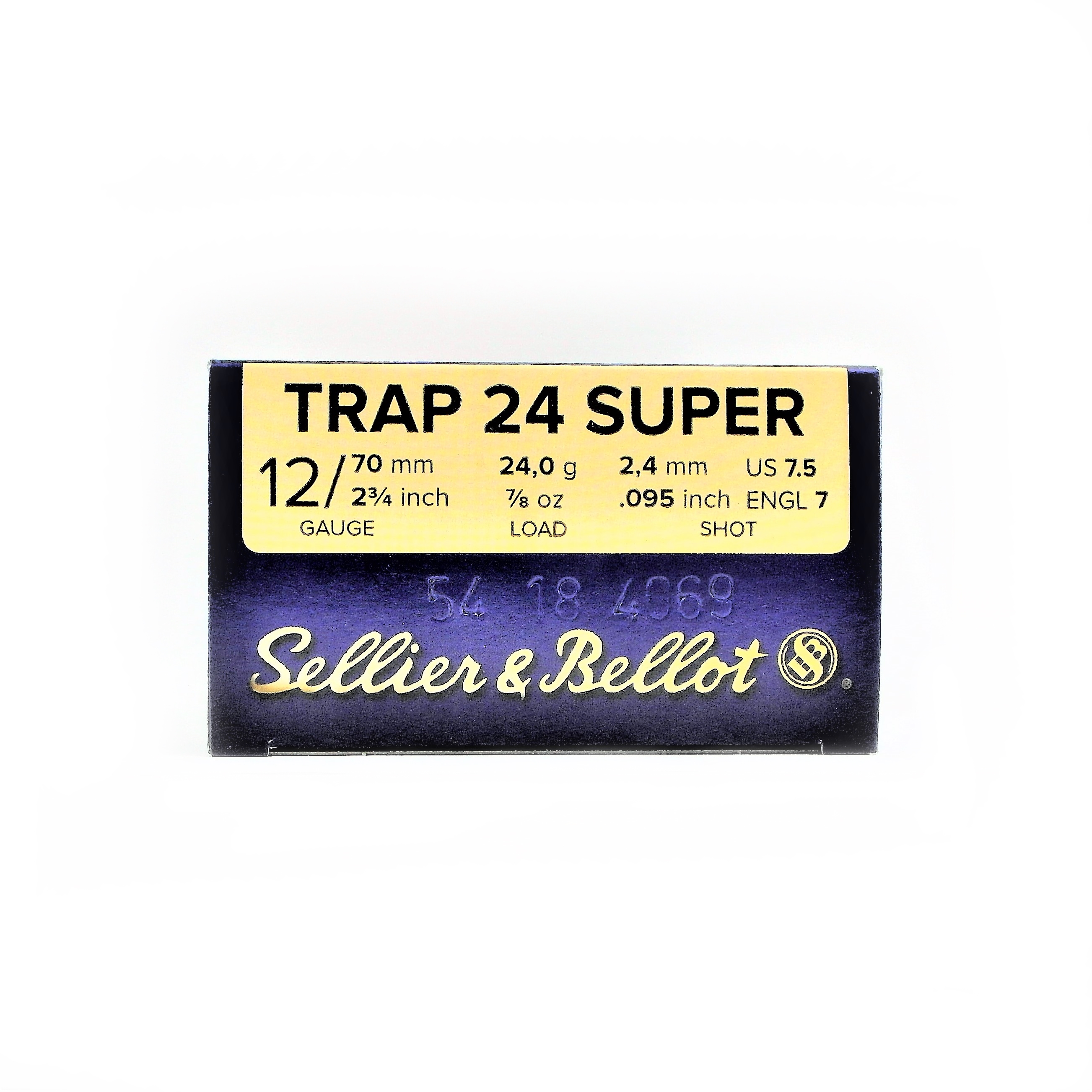 S&B Flintenpatrone 12/70 Super Trap, 24gr, 2,4mm